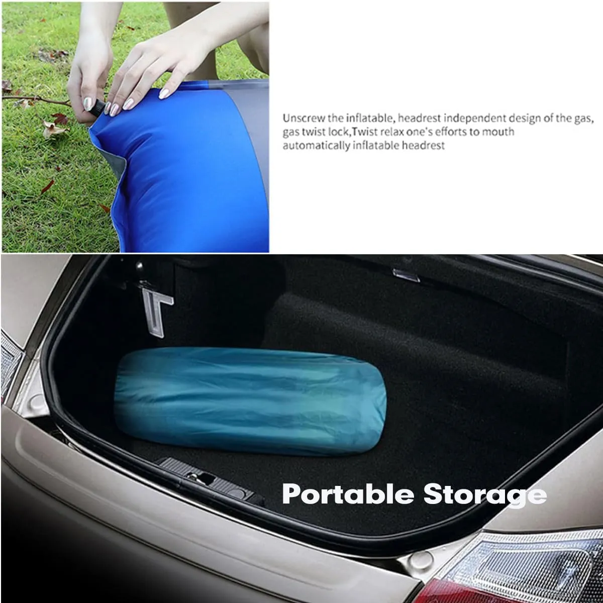 Car Inflatable Mattress for Jeep Compass 2017 2018 2019 2020 2021 2022 2023 2024 2025 Rear Trunk Air Mattress Camping Folding Bed Cushion Back Seat Sleeping Mattresses,Bluegrey