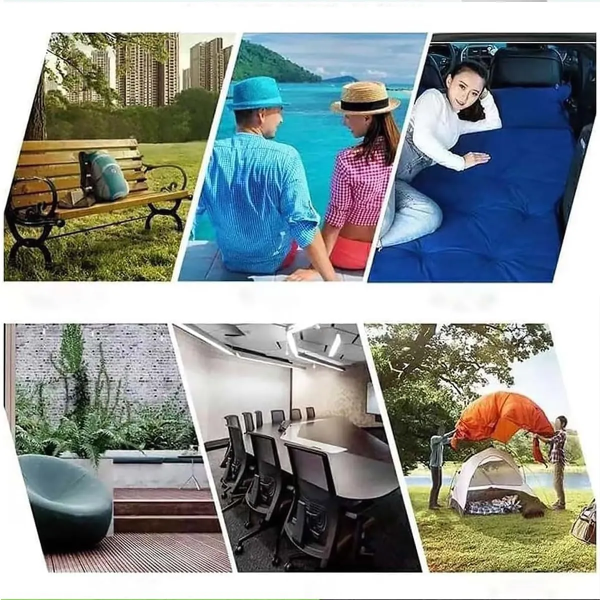 Car Inflatable Mattress for Jeep Compass 2017 2018 2019 2020 2021 2022 2023 2024 2025 Rear Trunk Air Mattress Camping Folding Bed Cushion Back Seat Sleeping Mattresses,Bluegrey