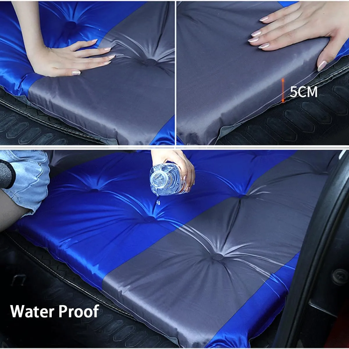 Car Inflatable Mattress for Jeep Compass 2017 2018 2019 2020 2021 2022 2023 2024 2025 Rear Trunk Air Mattress Camping Folding Bed Cushion Back Seat Sleeping Mattresses,Bluegrey