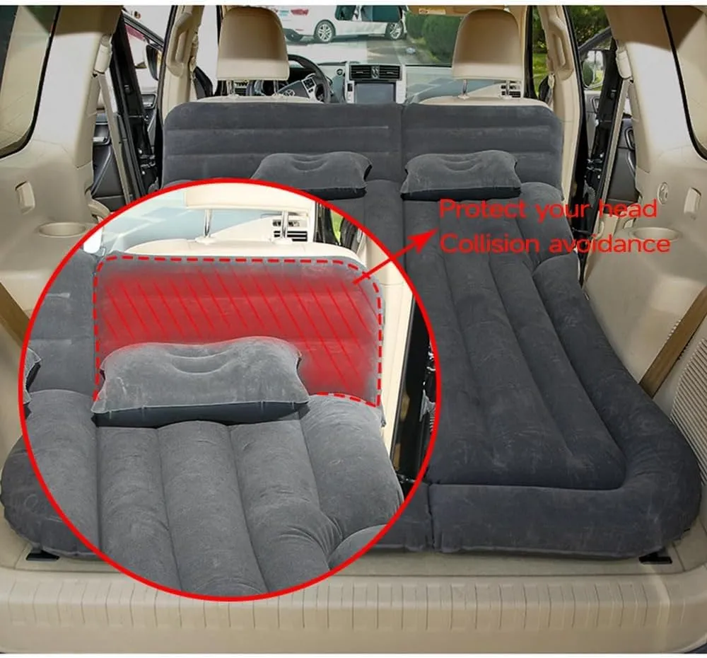 Car Inflatable Mattress for Jeep Compass 2017-2021 2022 2023 2024 2025 2026 Portable Car Air Bed Rear Trunk Camping Bed Back Seat Air Mattress Folding Air Bed Cushion,Black