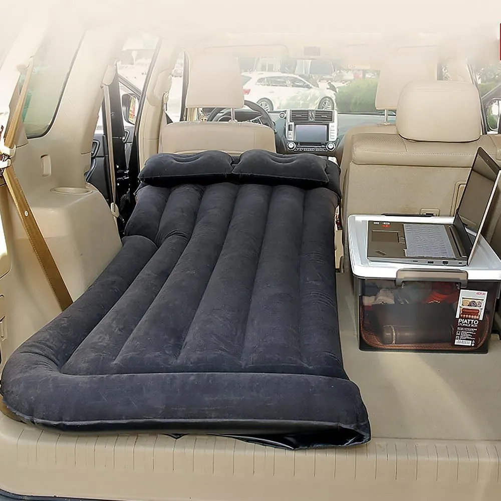 Car Inflatable Mattress for Jeep Compass 2017-2021 2022 2023 2024 2025 2026 Portable Car Air Bed Rear Trunk Camping Bed Back Seat Air Mattress Folding Air Bed Cushion,Black