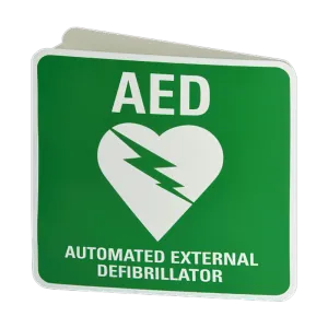 Cardiact Poly AED Angle Bracket Sign 22.5 x 22.5cm