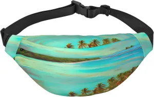 Caribbean Scenery Men'S And Women'S Waist Pack, Crossbody Bag With Adjustable Belt For Running, Traveling, Sports, Hiking