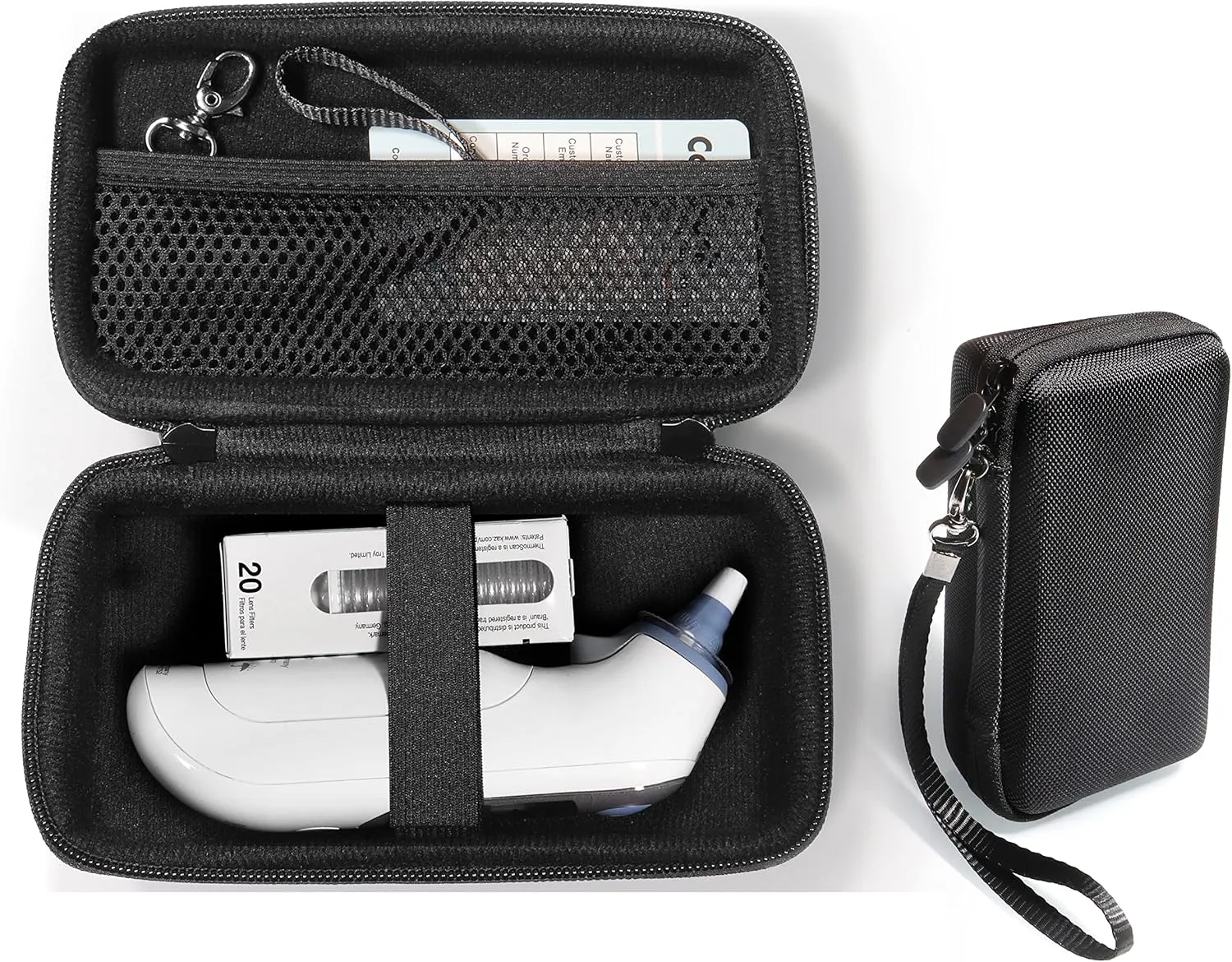 CaseSack Case for Ear/Infrared Thermometer: Braun ThermoScan 7, 7 , 5 IRT6500, 3 Braun Digital Ear Thermometer; iProven, iHealth, MILDSIX, KDT, EasyEast, CandyCare, LAMIG, Hugum, GoodBaby, Famidoc