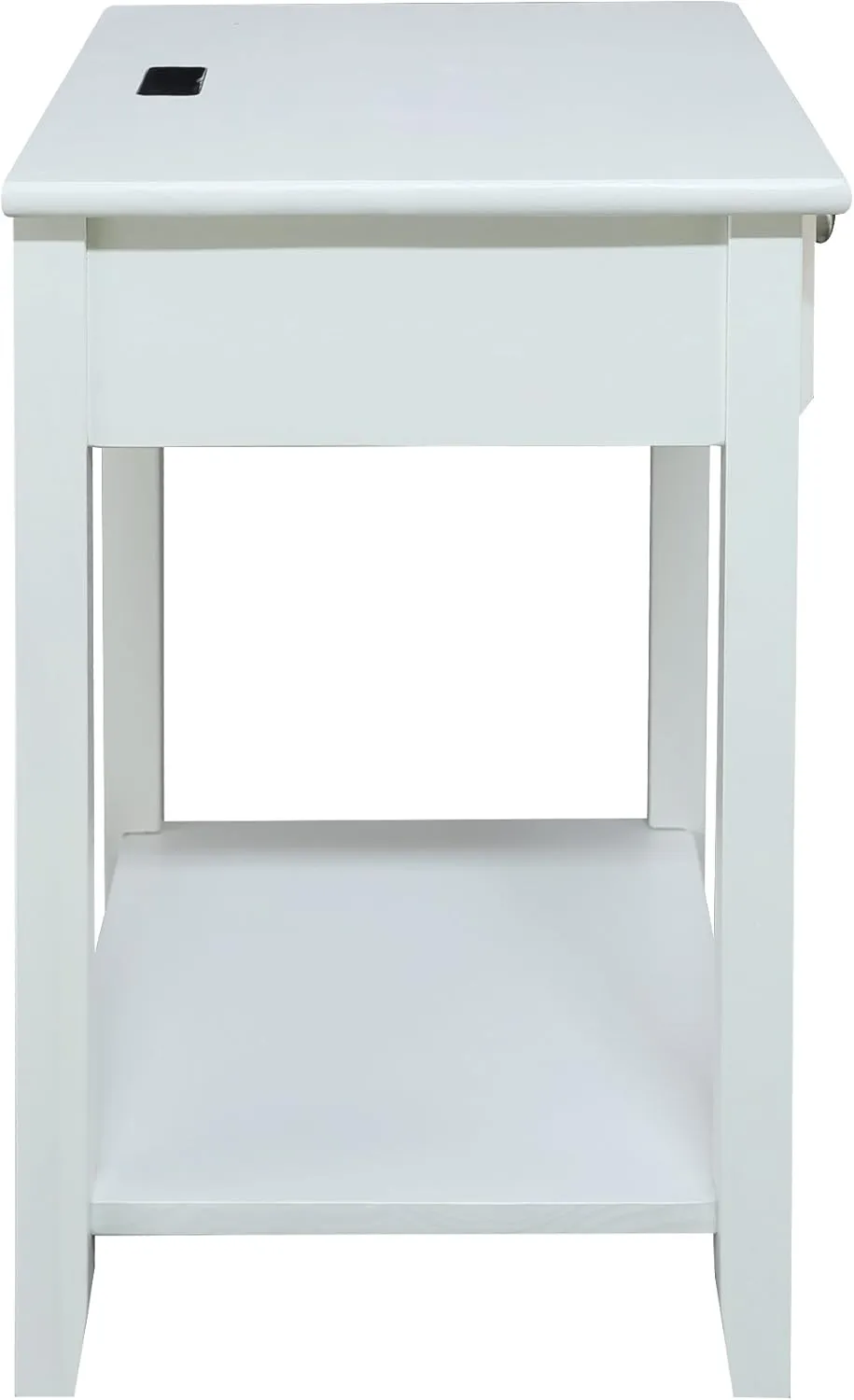 Casual Home Owl White Night Stand with USB Port , 17.5 in x 14.25 in x 24.5 in (W x L x H)
