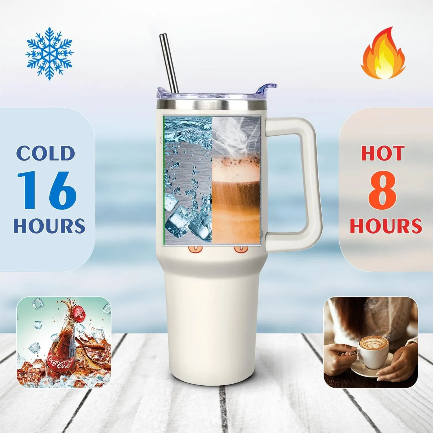 Ceovfoi 40 oz Mimi Vacuum Insulated Water Bottle Travel Coffee Mug Cup Tumbler with Handle Lid and Straw, Mothers Day Mimi Gifts for Grandmother