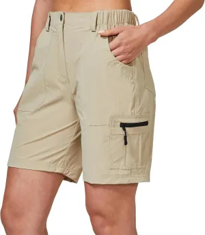 ChinFun Women's Stretch Cargo Shorts Lightweight Hiking Shorts Quick Dry Outdoor Shorts Water Resistant with 6 Pockets