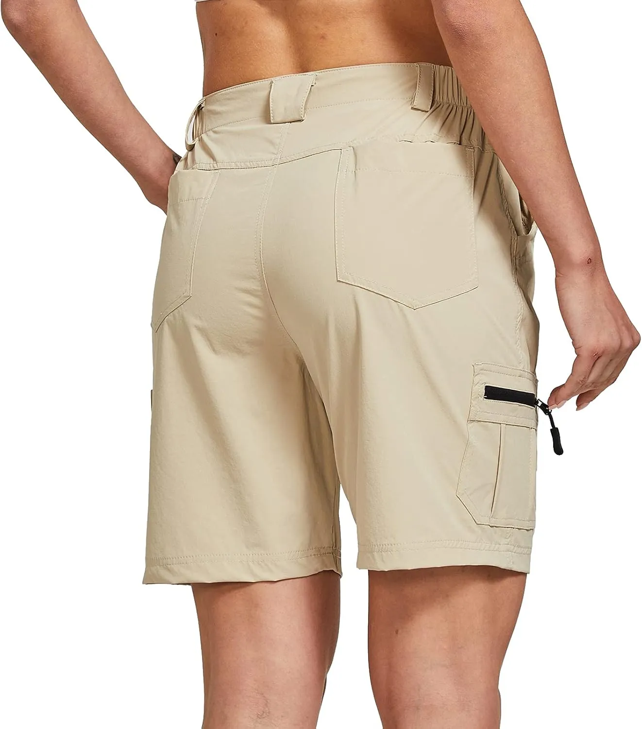 ChinFun Women's Stretch Cargo Shorts Lightweight Hiking Shorts Quick Dry Outdoor Shorts Water Resistant with 6 Pockets
