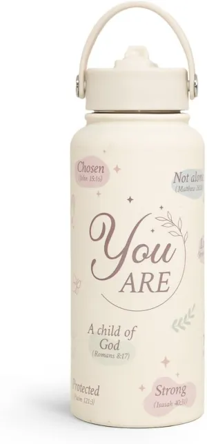 Christian Water Bottle 32oz Stainless Steel Insulated with Lid, Inspiration Gifts for Women, Religious Gifts for Mom Friends Ladies Sisters on Birthday Mother's Day Christmas