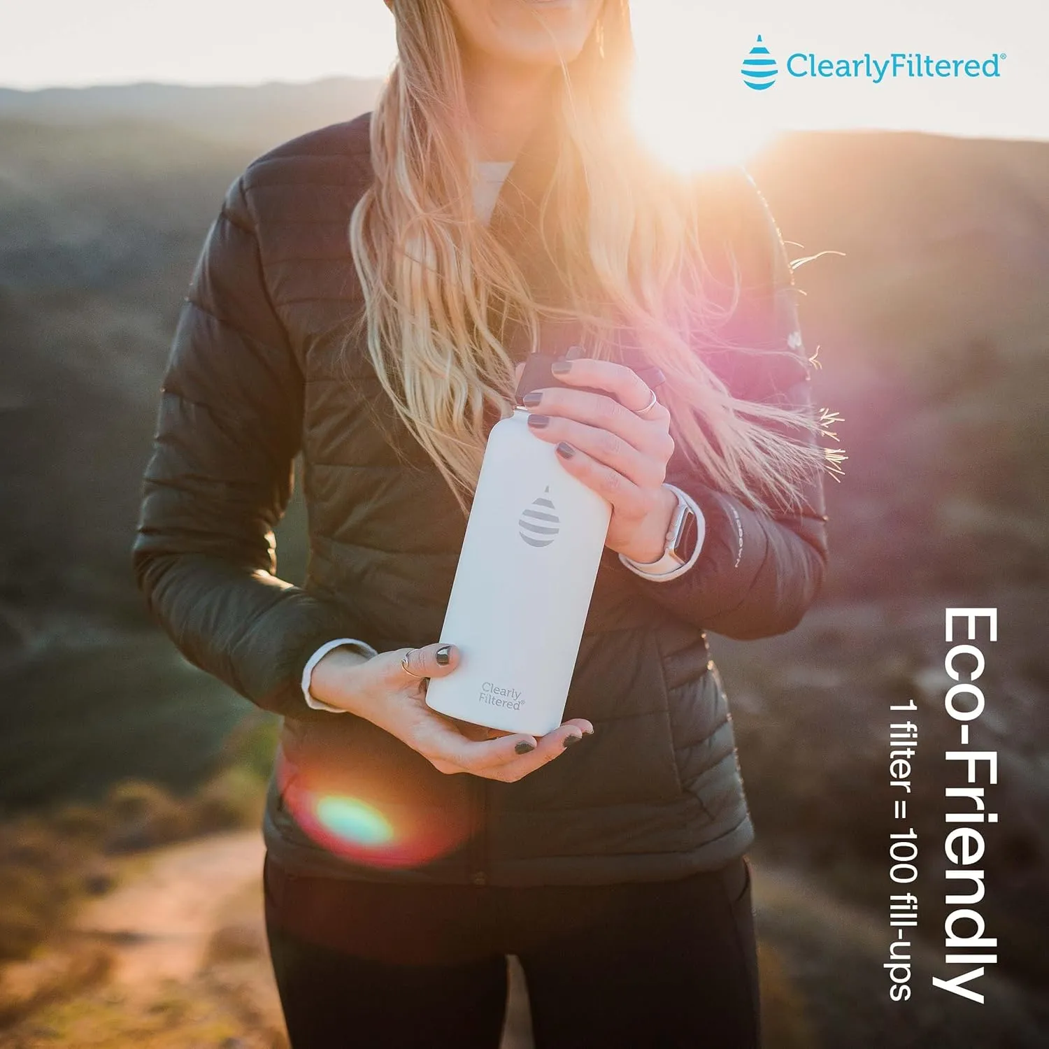 Clearly Filtered 32oz Water Bottle/Targets 220  Contaminants/Double-Wall Insulated Stainless Steel Filtered Water Bottle BPA/BPS-Free Phthalate-Free Filters Fluoride Lead Chlorine (Black)