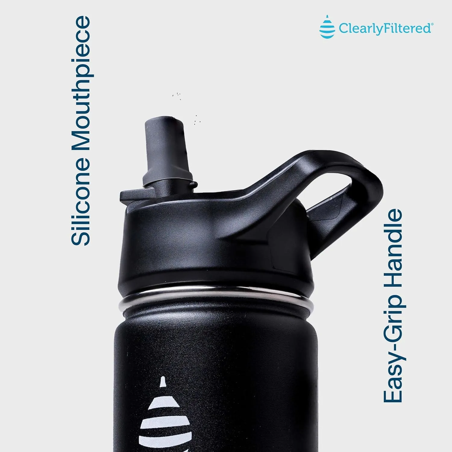 Clearly Filtered 32oz Water Bottle/Targets 220  Contaminants/Double-Wall Insulated Stainless Steel Filtered Water Bottle BPA/BPS-Free Phthalate-Free Filters Fluoride Lead Chlorine (Black)