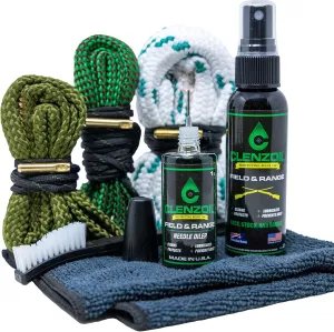 Clenzoil Three Gun Cobra Bore Cleaning Combo Kit - Efficient, Easy Gun Cleaning Kit - for .223 Cal, 5.56 mm, .357 Cal, .38 Cal, 9 mm & 12 Gauge - Barrel Cleaning Kit - for Rifle, Pistol & Shotgun