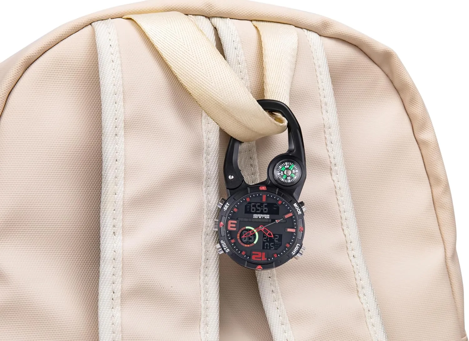 Clip On Digital Carabiner Watch Backpack Belt Waterproof Shockproof Pocket Clip-on Watch for Outdoor Sports