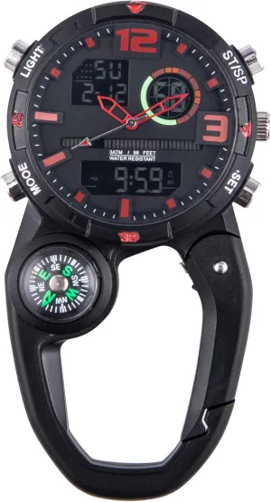 Clip On Digital Carabiner Watch Backpack Belt Waterproof Shockproof Pocket Clip-on Watch for Outdoor Sports