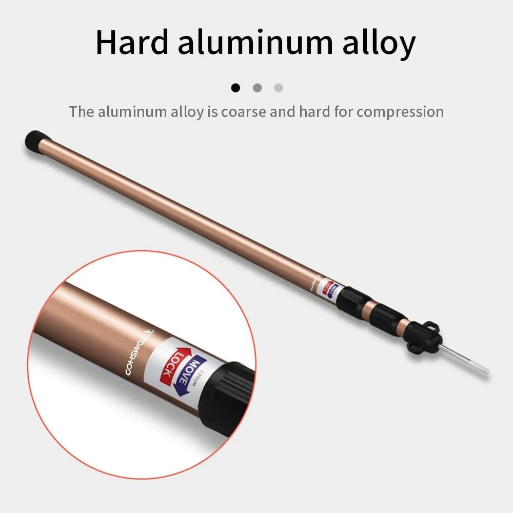 Cocoarm 2pcs Tent Poles Telescoping Tarp Poles 6061 Aluminum Camping Tarp Pole 35.43-90.55inch Adjustable Poles for Tents Tarps Awnings Shelters and More, Anti Slip Rubber Pads (#4)