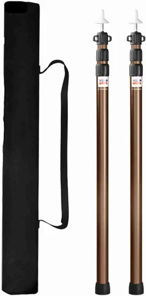 Cocoarm 2pcs Tent Poles Telescoping Tarp Poles 6061 Aluminum Camping Tarp Pole 35.43-90.55inch Adjustable Poles for Tents Tarps Awnings Shelters and More, Anti Slip Rubber Pads (#4)