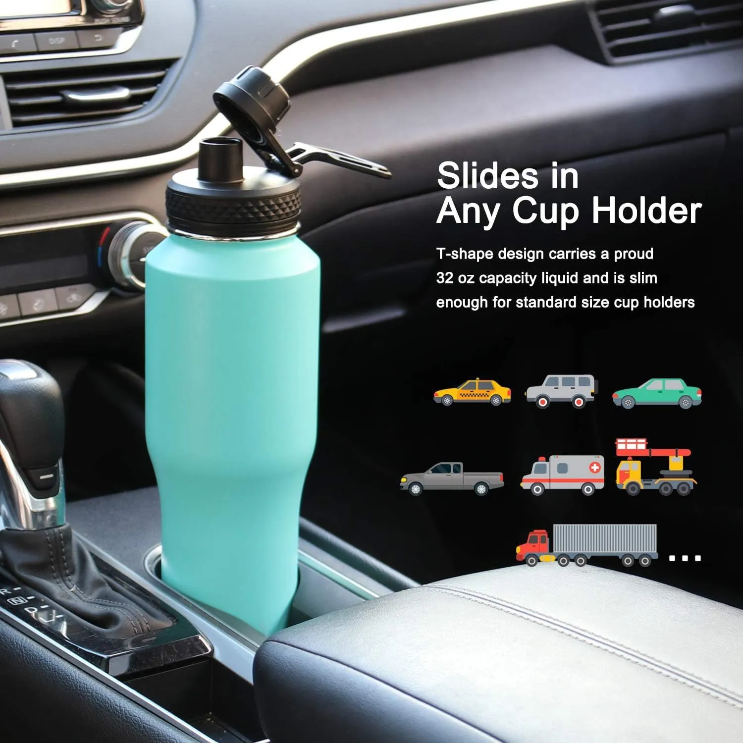Cold Water Drink Water Bottle with Stainless Steel,Wide Mouth Vacuum Thermos Flask with BPA-free,Metal Vacuum Flask with Straw Lid and Leak Proof,BPA-Free,Travel、Gym & Sports