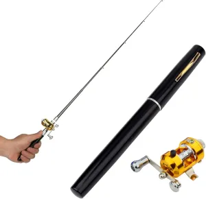 Collapsible Fishing Pole, Fishing Rod and Reel Combo Pocket Size Rod Telescopic for Outdoor