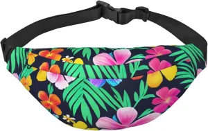 Colorful Flowers Men'S And Women'S Waist Pack, Crossbody Bag With Adjustable Belt For Running, Traveling, Sports, Hiking