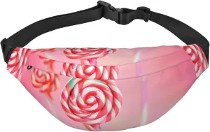 Colorful Lollipop Men'S And Women'S Waist Pack, Crossbody Bag With Adjustable Belt For Running, Traveling, Sports, Hiking
