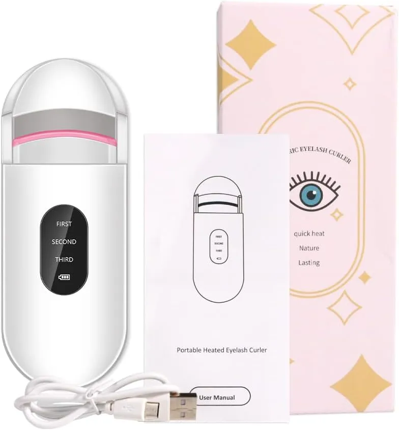 Compact and Portable Eyelash Curler for Long-Lasting Curls Super Curled and Defined Lashes 3 Levels Temperature Control Efficient and Safe Best Gift for Her
