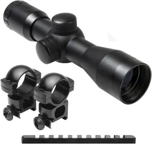 Compact Hunting 4x30 Rifle Scope Kit for Ruger 10/22 Includes Free Mount and Rings