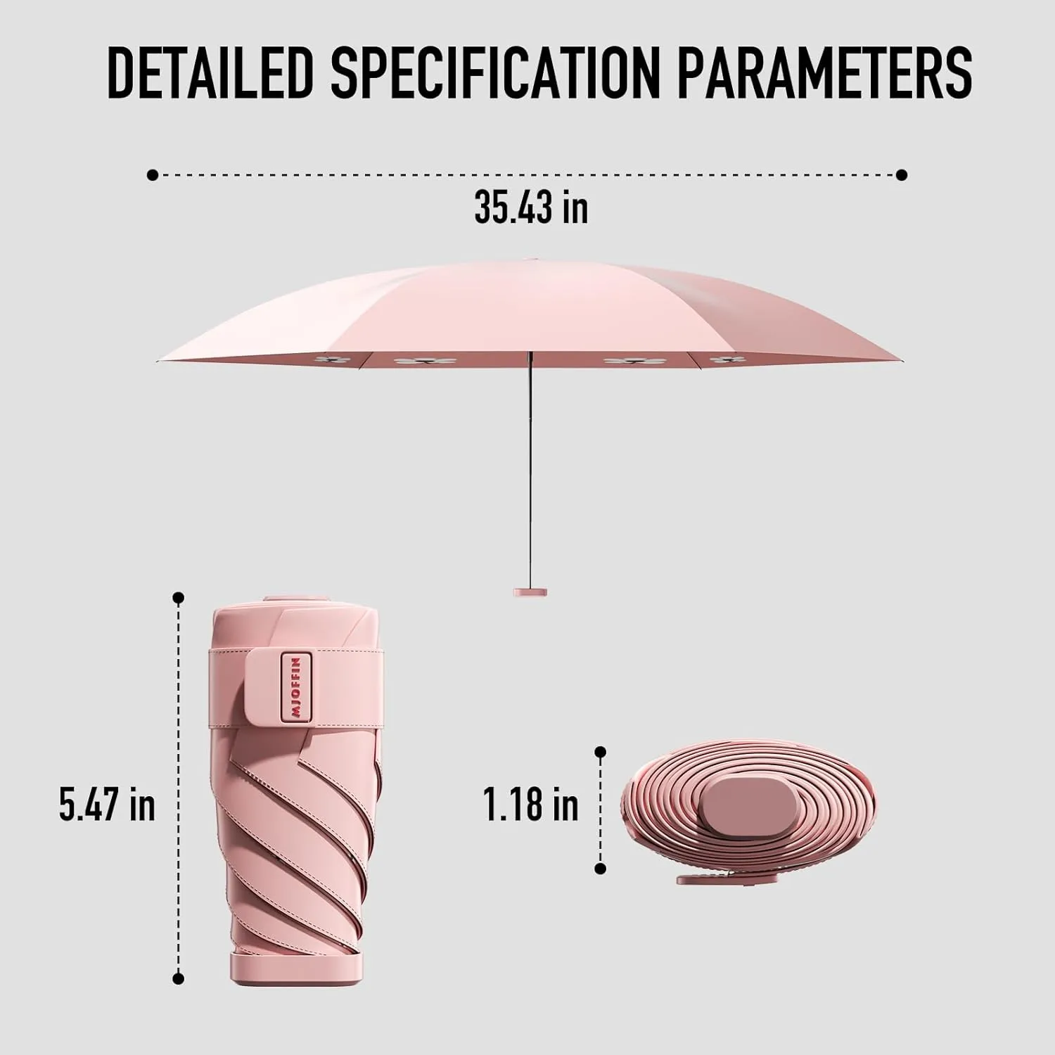 Compact Mini Umbrella for purse-Lightweight,Fold and UV Umbrella for Rain-Suitable for women, girls, kids