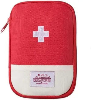 Compact Red First Aid Kit for Outdoor Safety