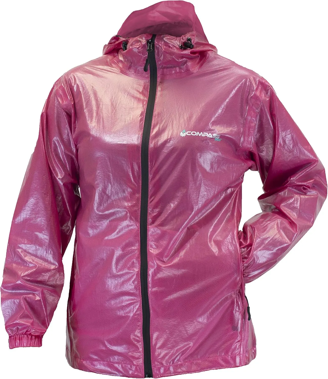 Compass 360 Women's Outdoors Ultra-Pak Waterproof Breathable Rain Jacket with Storage Pocket