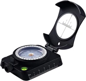 Compass, Free Adjustment of Flip Cover 0~180°，Professional Waterproof Multifunctional Aluminum Alloy Compass Survival Compass for Driving, Camping Outoor Survive, Hiking, Adventure.
