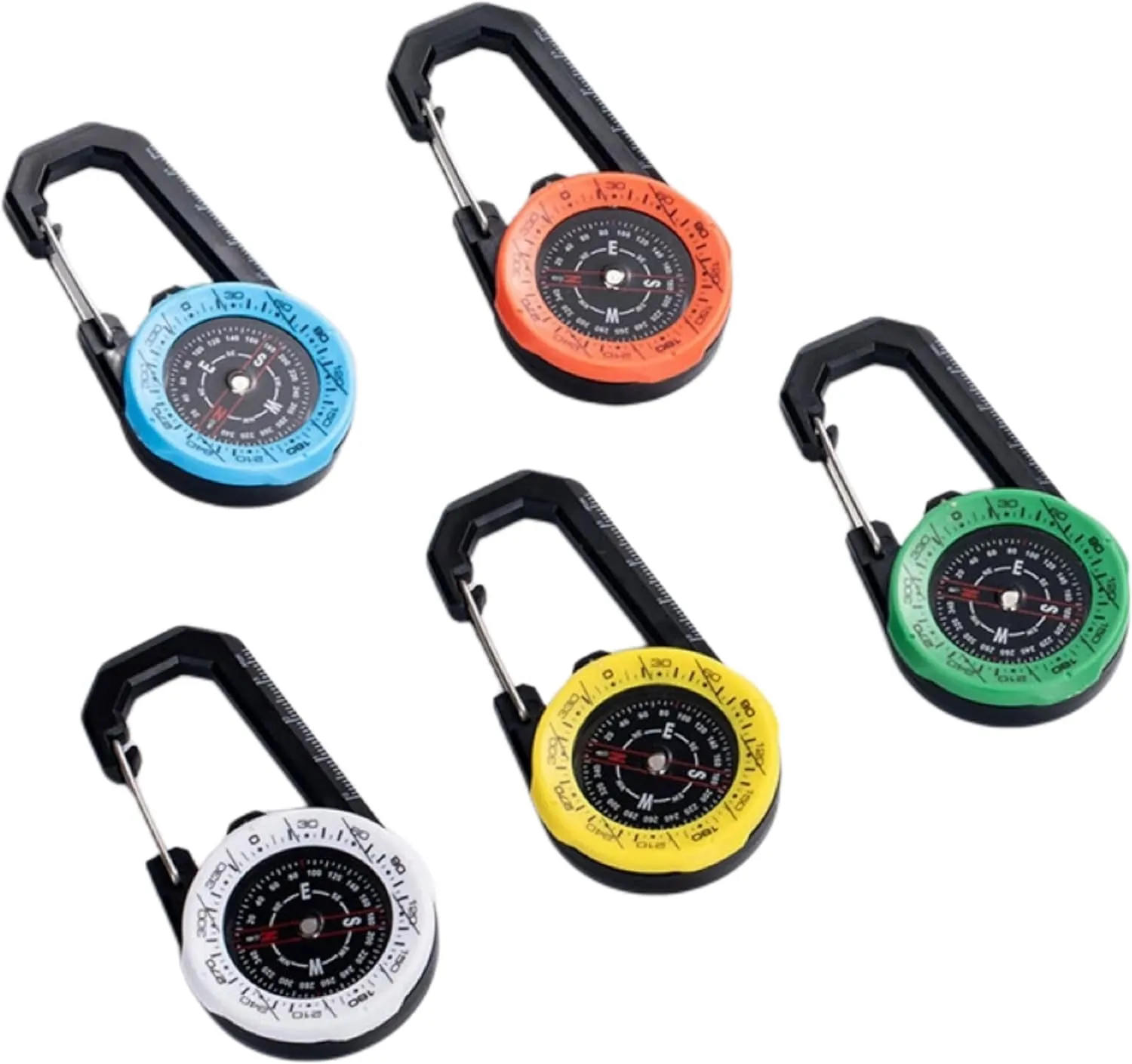 Compass Hiking Survival, Compass with a Scale for Men/Kids with Small and Practical Camping Light, Ideal for Hiking, Backpacking, Camping Accessory, Carabiner Compass and Light