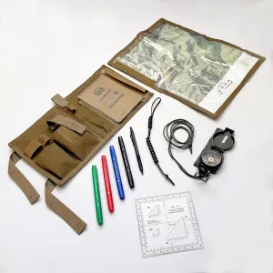 Compass Navigation Kit - Advanced Package - Includes Lensatic Military Style Compass, Multifunction Case, Ranger Beads, Protractor, and Markers - Everthing Needed to Get Started