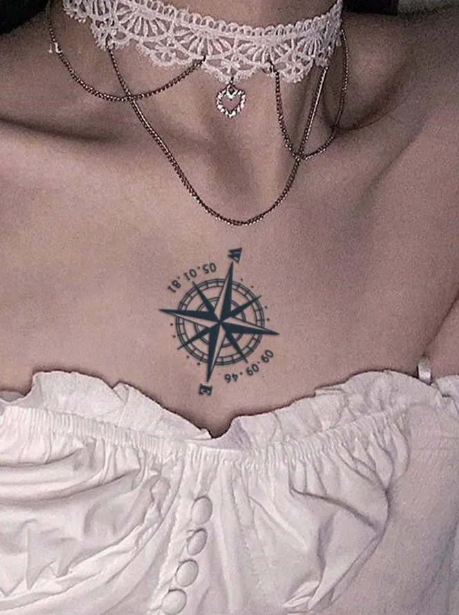 Compass Temporary Tattoo