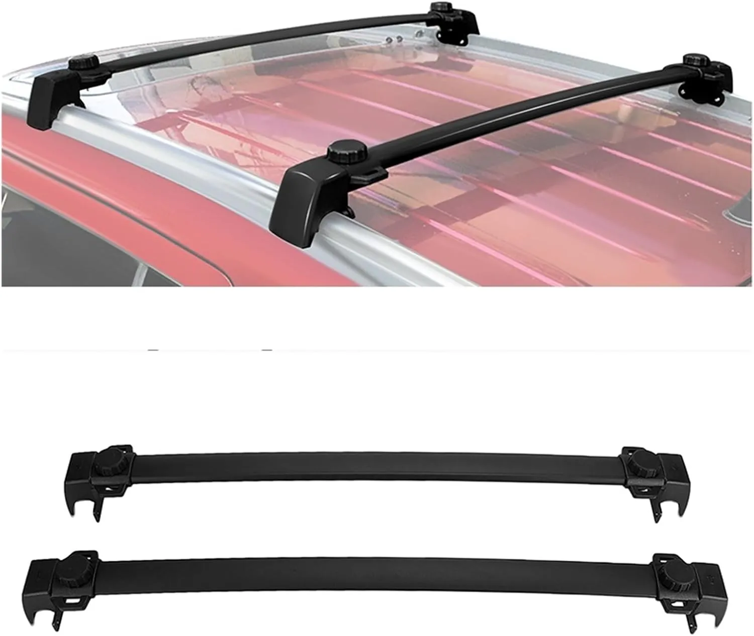 Compatible For Jeep And Compass 2011-2022 Roof Rack Cross Bars 68kg Load SUV Exterior Rooftop Luggage Kayak Cargo Hard-Shell Carrier Holder(For 2017-2022)