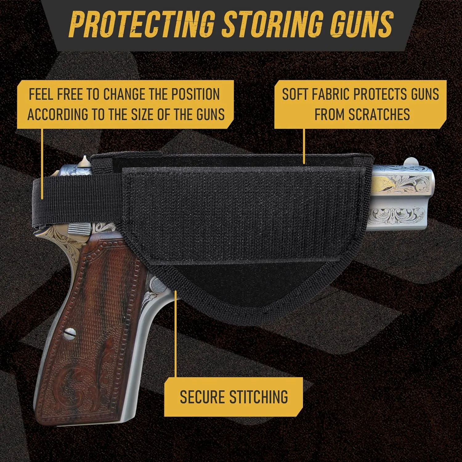 Concealed Carry Gun Pouch, Holy Bible Leather Soft Pistol Case, Lockable Zipper, Handgun Case for 9mm& Glock Guns Storage or Transport