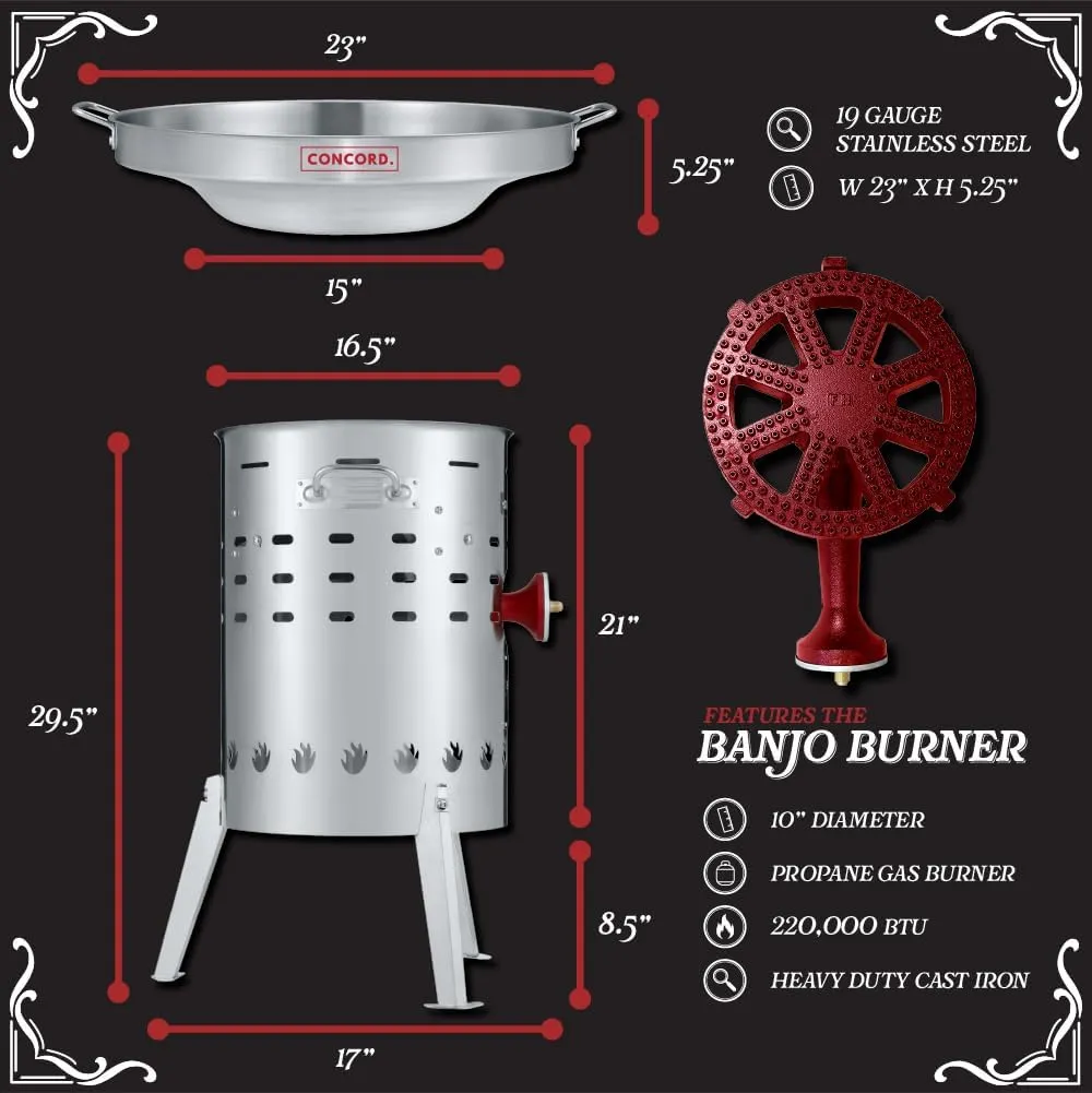 Concord Stainless Steel El Grande Comal Stove. 220,000 BTU Single Propane Outdoor Burner (El Grande Stove   Comal)