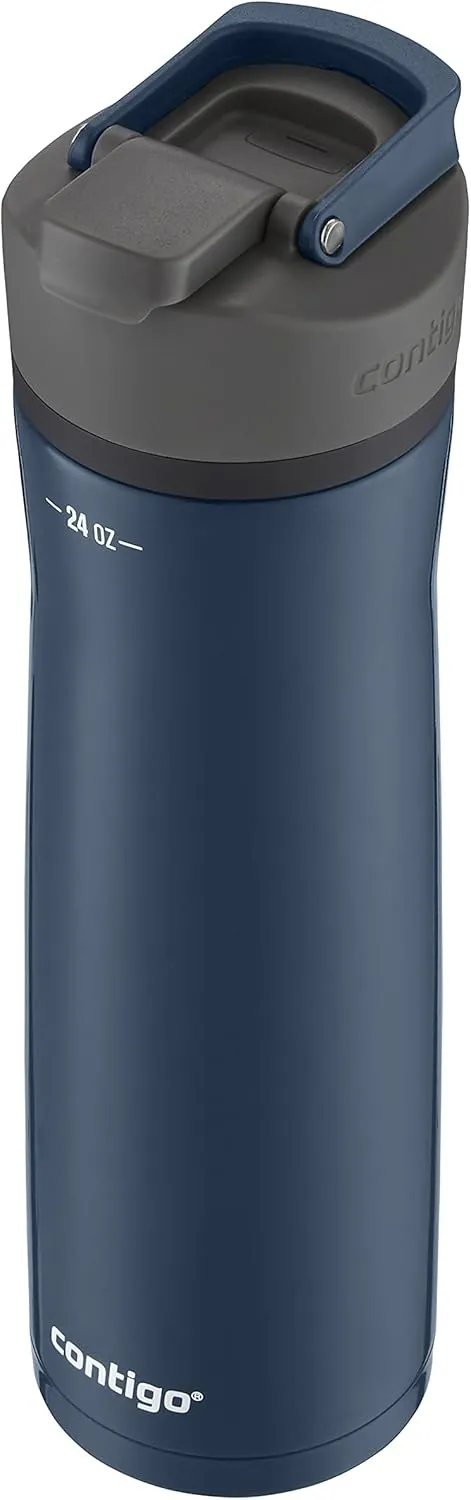 Contigo Jackson Chill 2.0 Vacuum-Insulated Stainless Steel Water Bottle, Secure Lid Technology & Cortland Chill 2.0 Stainless Steel Vacuum-Insulated Water Bottle with Spill-Proof Lid, Blueberry
