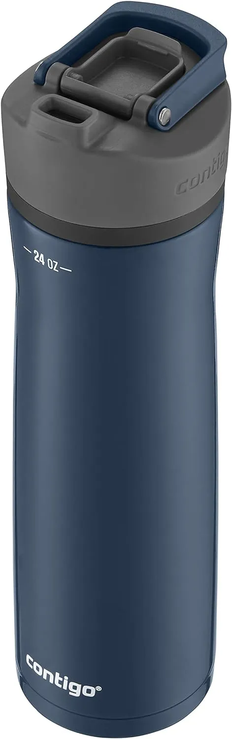 Contigo Jackson Chill 2.0 Vacuum-Insulated Stainless Steel Water Bottle, Secure Lid Technology & Cortland Chill 2.0 Stainless Steel Vacuum-Insulated Water Bottle with Spill-Proof Lid, Blueberry