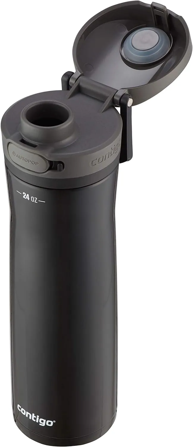 Contigo Jackson Chill 2.0 Vacuum-Insulated Stainless Steel Water Bottle, Secure Lid Technology & Cortland Chill 2.0 Stainless Steel Vacuum-Insulated Water Bottle with Spill-Proof Lid, Blueberry