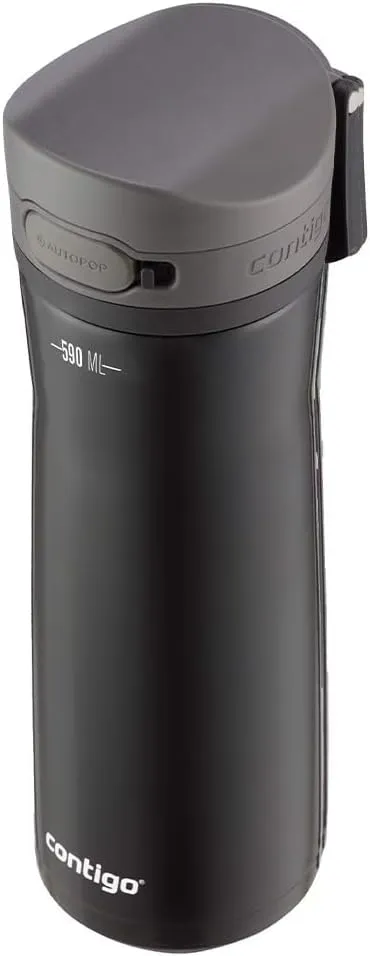 Contigo Jackson Chill Thermal Water Bottle, 590 ml Large BPA-Free Stainless Steel Water Bottle, Leak-Proof Lid, Cools Drinks for up to 12 Hours, Liquorice
