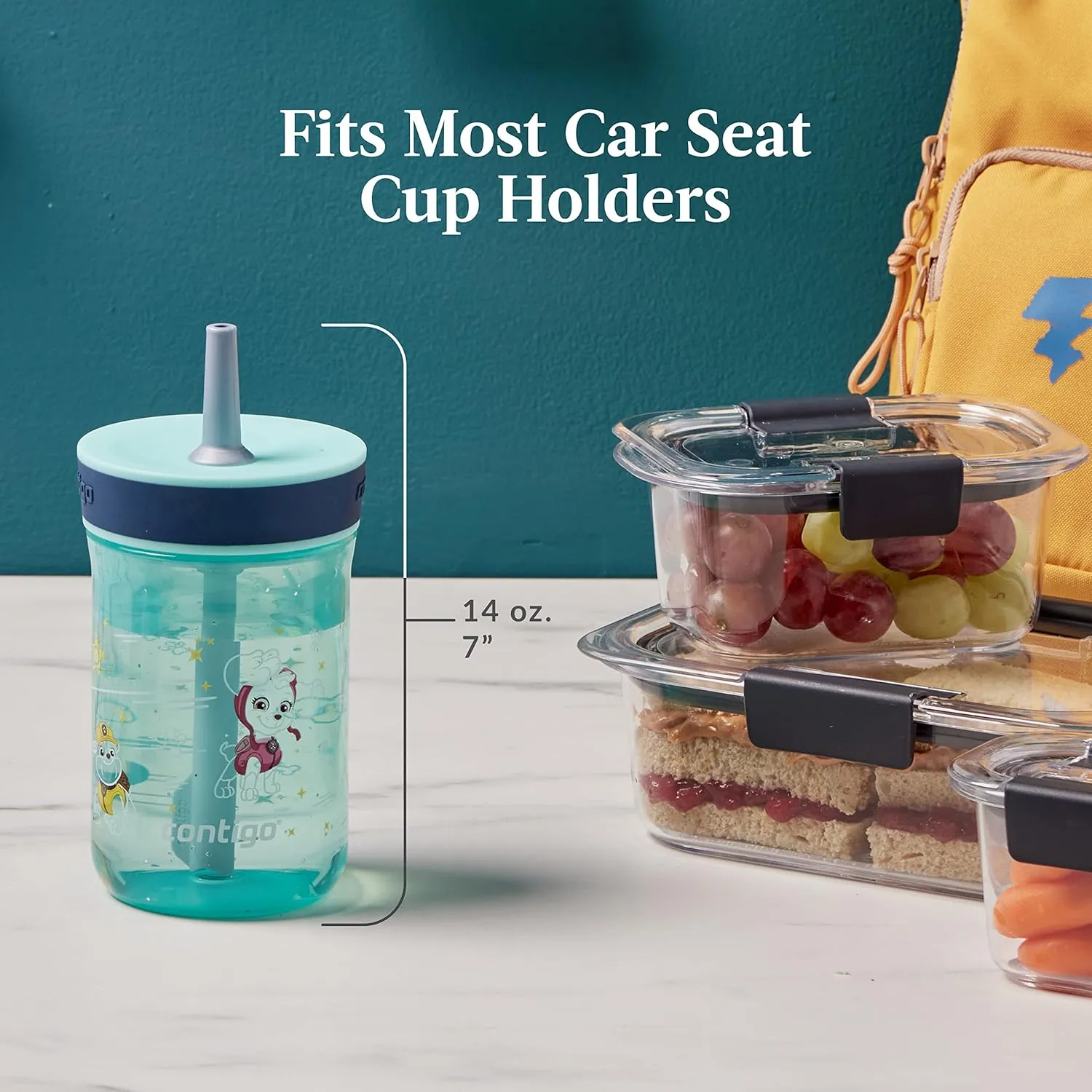 Contigo Paw Patrol Spill-Proof Kids Tumbler with Straw | BPA-Free Plastic Water Bottle | 14oz, 2-Pack for Home, School, Travel