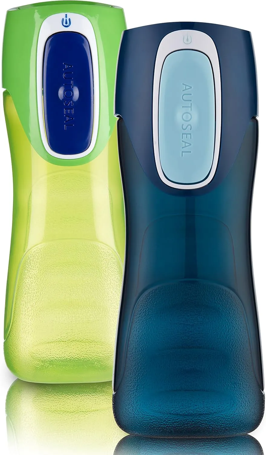 Contigo Trekker Kids 14oz Water Bottle with Spill-Proof Lid 2-Pack, Granny Smith & Nautical and Sprinkles & Wink Prints