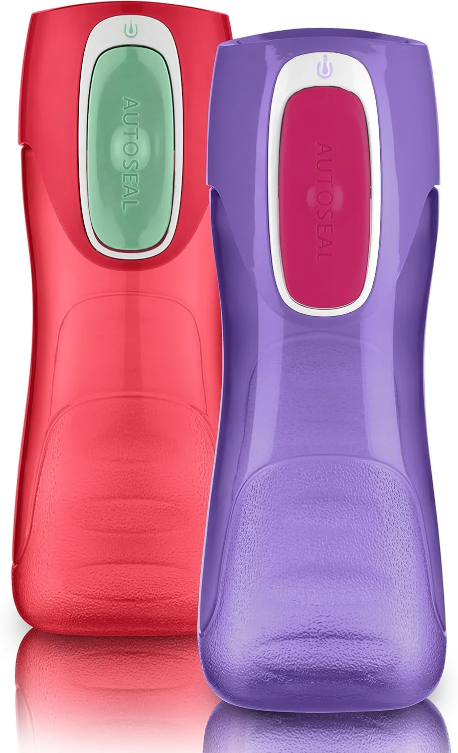 Contigo Trekker Kids 14oz Water Bottle with Spill-Proof Lid 2-Pack, Granny Smith & Nautical and Sprinkles & Wink Prints
