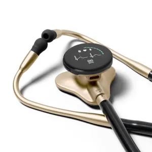 CORE 500™ Digital Stethoscope — 40x Amplification, Active Noise Cancellation, 3-Lead ECG, FDA-Cleared AI with Eko , Full-Color Display, Reimbursement Eligible — Champagne, COR501-CHP/CHP