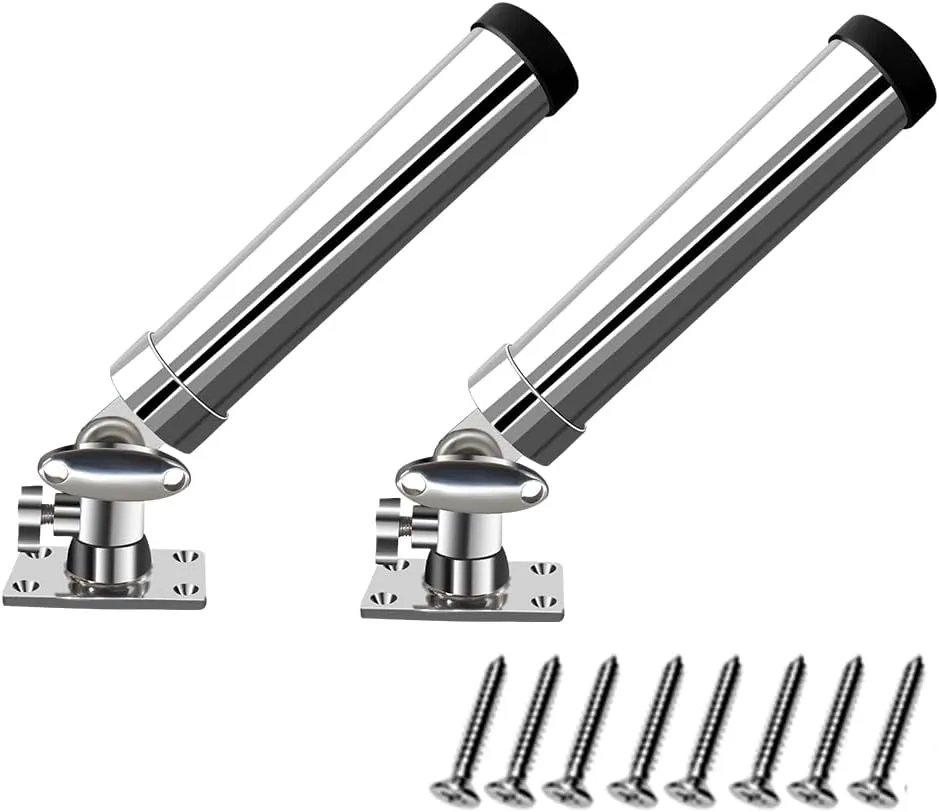 Cost-Effective Fishing Rod Holder Set, Pack of 2 Fishing Rod Holder for Boat, 316 Stainless Steel Adjustable Fishing Pole Holder, Marine Deck Mount Trolling Rod Holder for Boat Ship Yacht