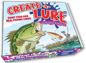 Create-A-Lure Mystery Edition Lure Making Kit, Paint Your Own Fishing Lures, Kids Painting Crafts with 2 Lures and Kid-Safe Washable Paint Colors