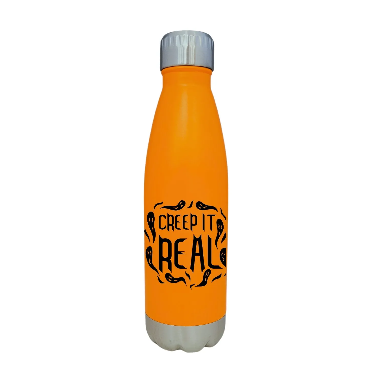 Creep It Real Halloween Theme Orange 17oz Water Bottle LA5139