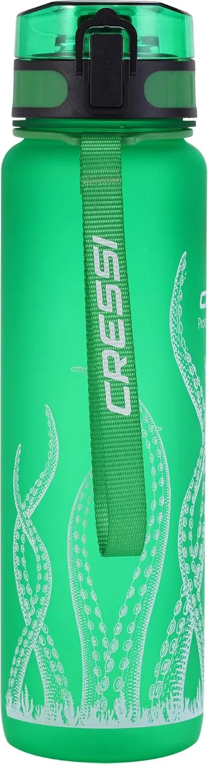 Cressi H2O Frosted Drinking Flask - One Click Opening, Lanyard for Easy Carrying, Filter for Ice and Fruit - 600 ml / 1000 ml - BPA Free - Designed in Italy