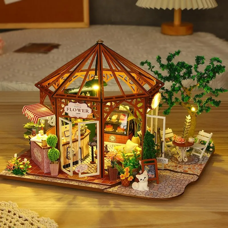 CRIOLPO DIY Doll House Kit, Miniature House Kits for Adults, 1:24 Scale Wooden Craft, Tiny House Model Kits for Inventive Crafting and Relaxation - Siti Mocha