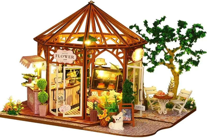 CRIOLPO DIY Doll House Kit, Miniature House Kits for Adults, 1:24 Scale Wooden Craft, Tiny House Model Kits for Inventive Crafting and Relaxation - Siti Mocha